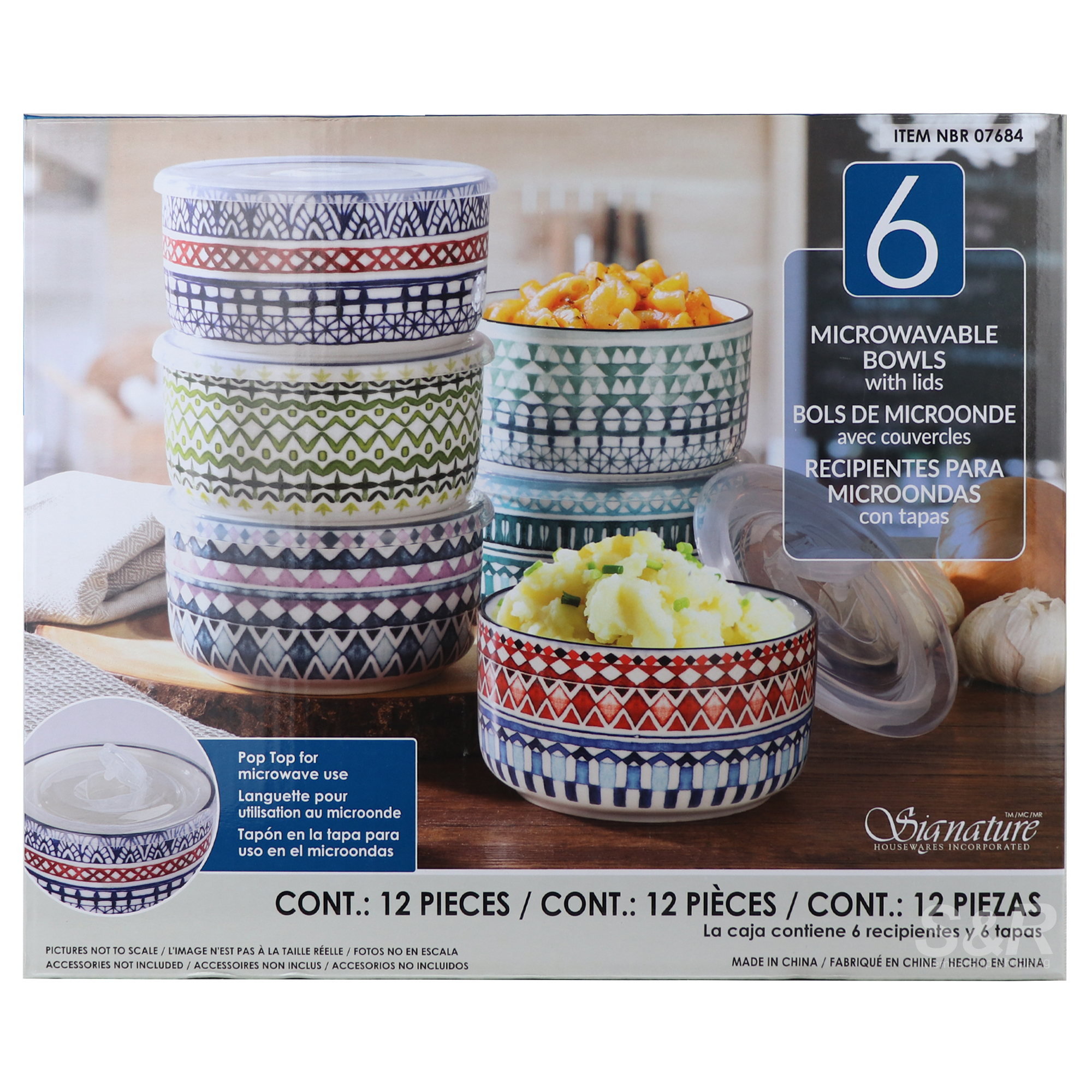 Signature Microwavable Bowls with lids 6pcs Signature Microwavable Bowls with lids 6pcs